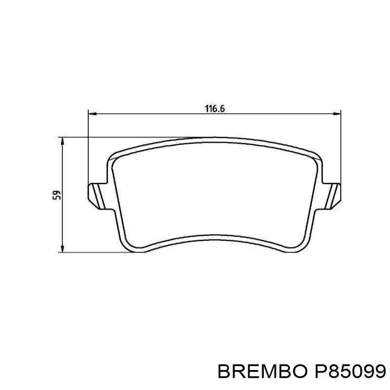 Купити P85099 Brembo Задні колодки