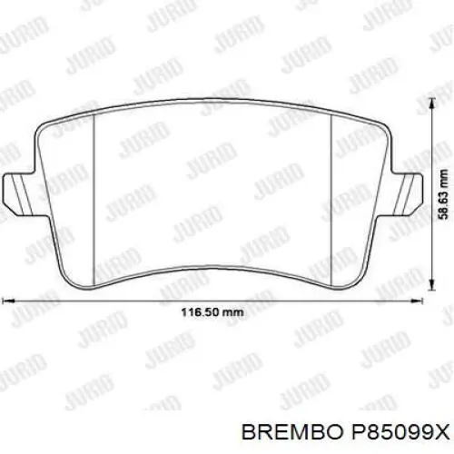 Задні дискові колодки Brembo P85099X