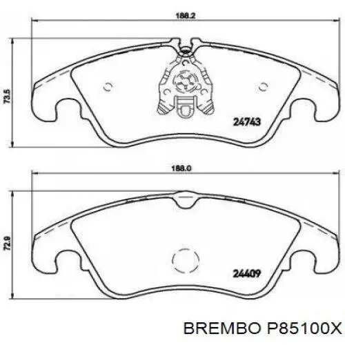Задні гальмівні колодки Brembo P85100X ціна, від 49.49 USD