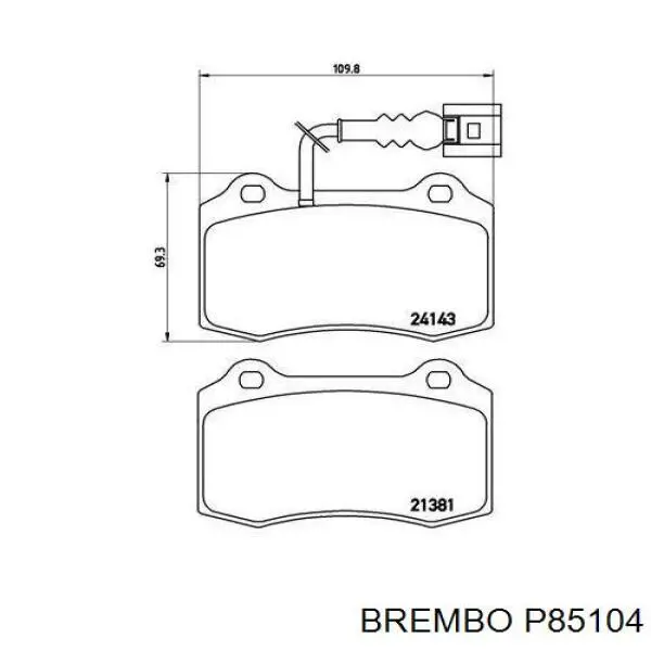 Гальмівні колодки Brembo P85104 ціна, від 35.08 USD