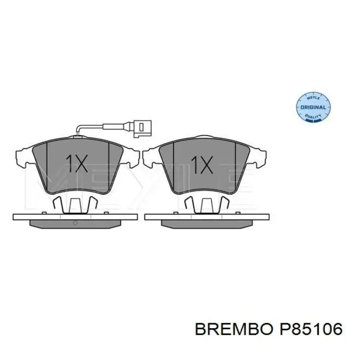 Купити P85106 Brembo Колодки гальмівні передні, дискові