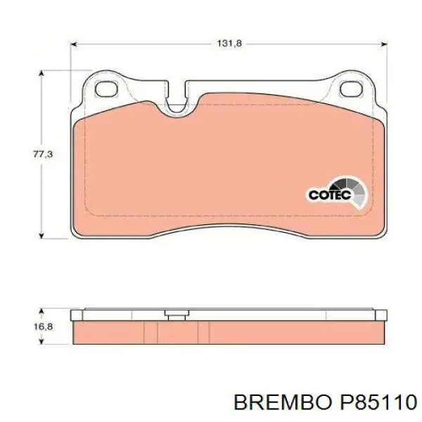 Передні тормозні колодки P85110 Brembo