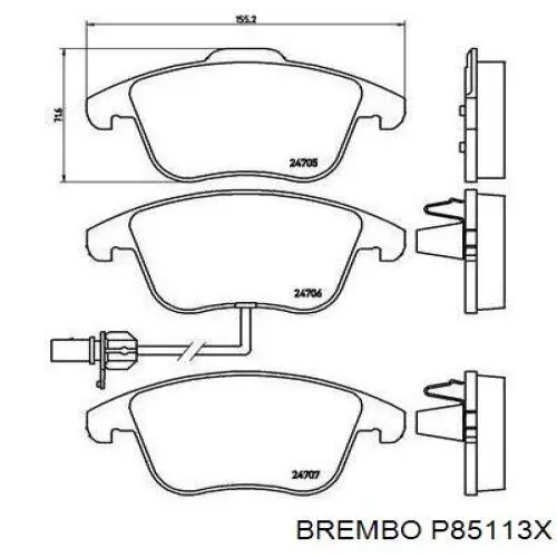 Тормозні колодки Brembo P85113X