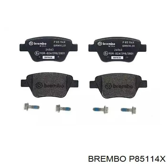 Колодки гальмові задні, дискові P85114X Brembo