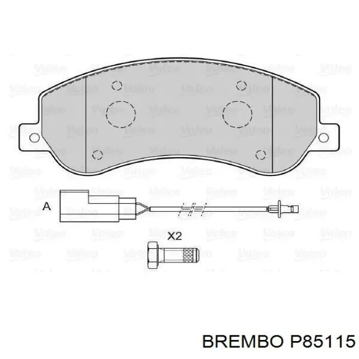 Передні тормозні колодки P85115 Brembo