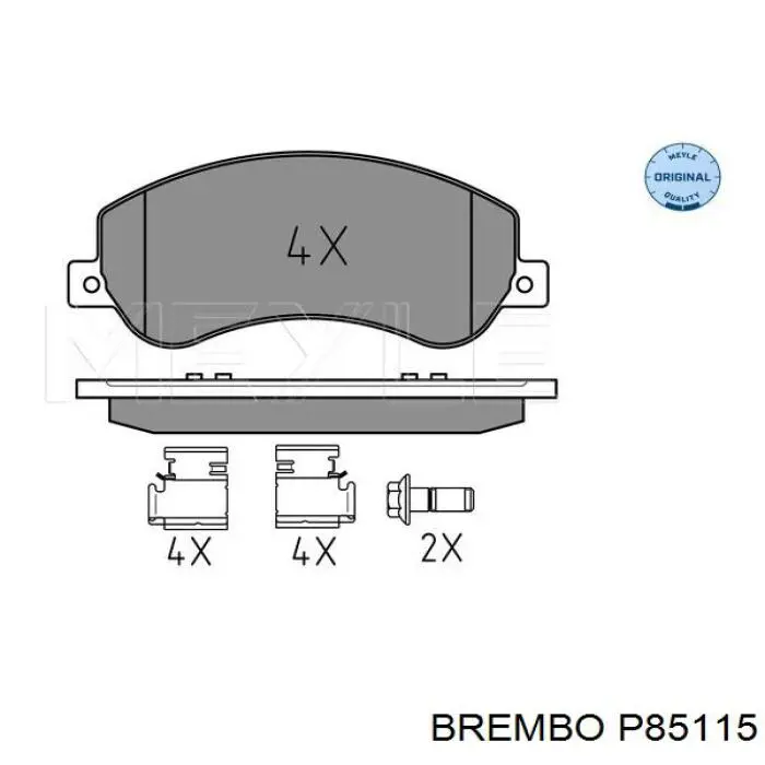 Колодки гальмівні передні, дискові P85115 Brembo