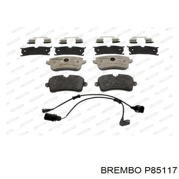 P85117 Brembo колодки гальмові задні, дискові