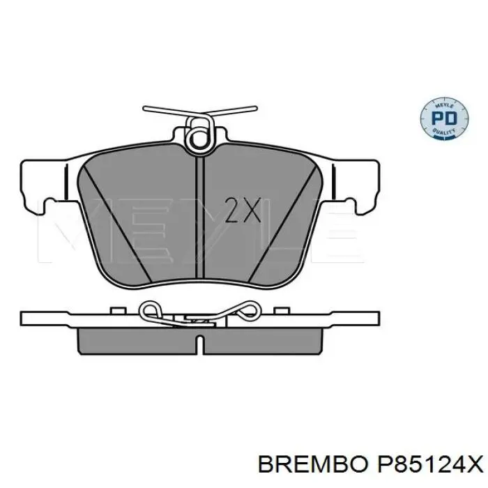 Колодки гальмові задні, дискові P85124X Brembo