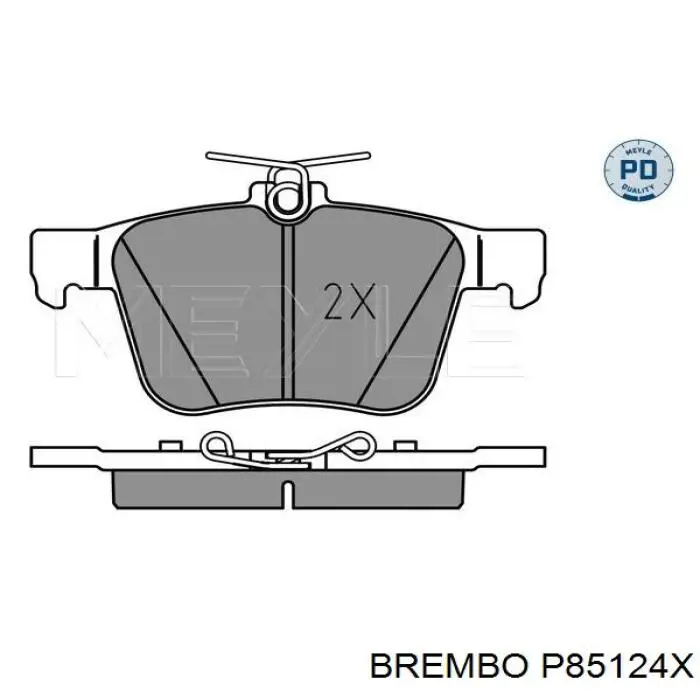 Купити P85124X Brembo Задні колодки