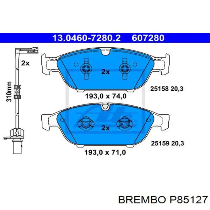 P85127 Brembo Передні гальмівні колодки