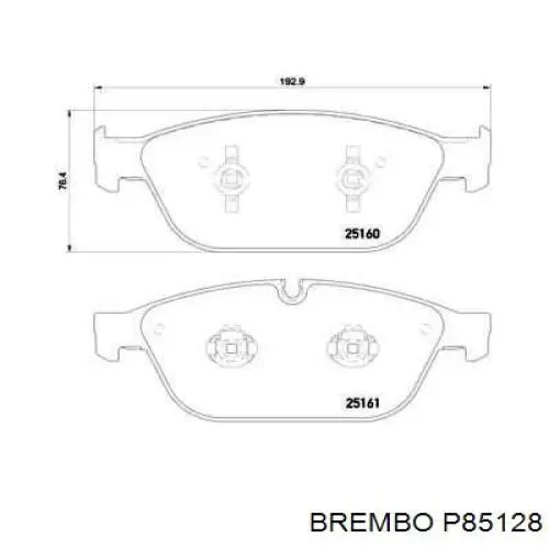 P85128 Brembo колодки гальмівні передні, дискові