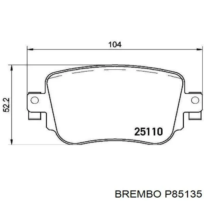 P85135 Brembo колодки гальмові задні, дискові