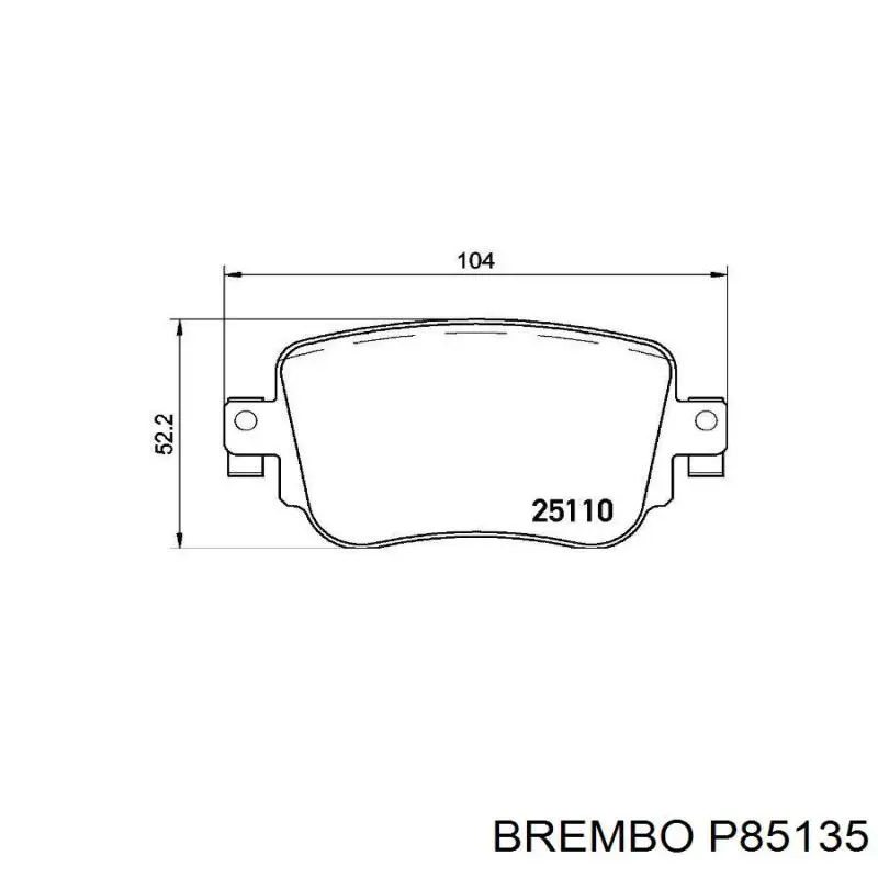 Купити P85135 Brembo Задні колодки