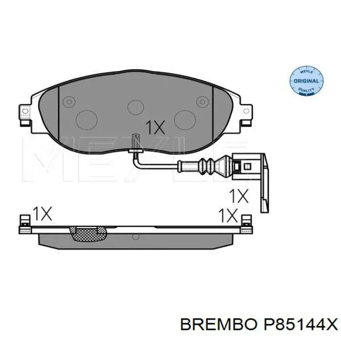 Купити P85144X Brembo Колодки гальмівні передні, дискові