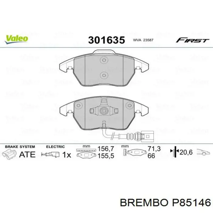 P85146 Brembo Передні гальмівні колодки
