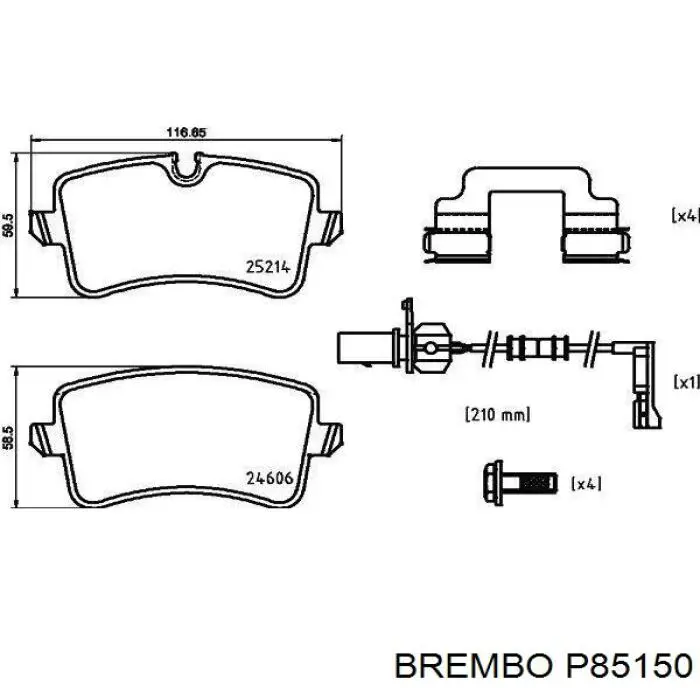 Задні гальмівні колодки P85150 Brembo