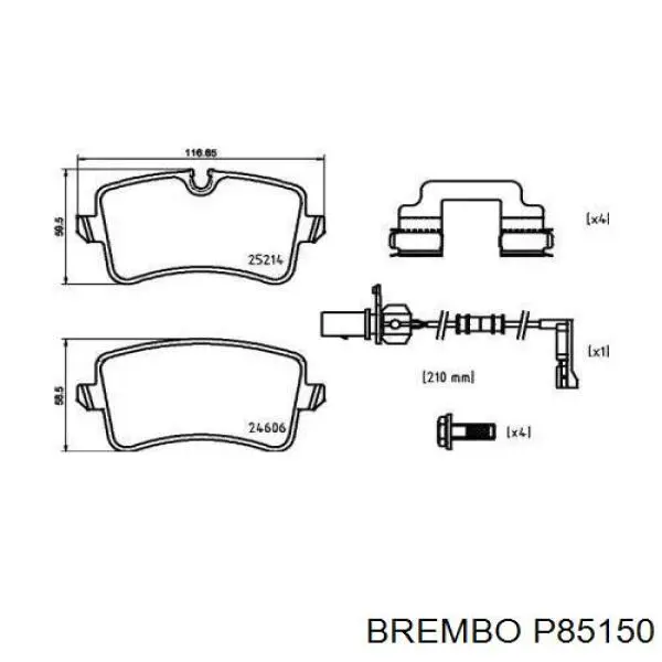 Задні гальмівні колодки P85150 Brembo