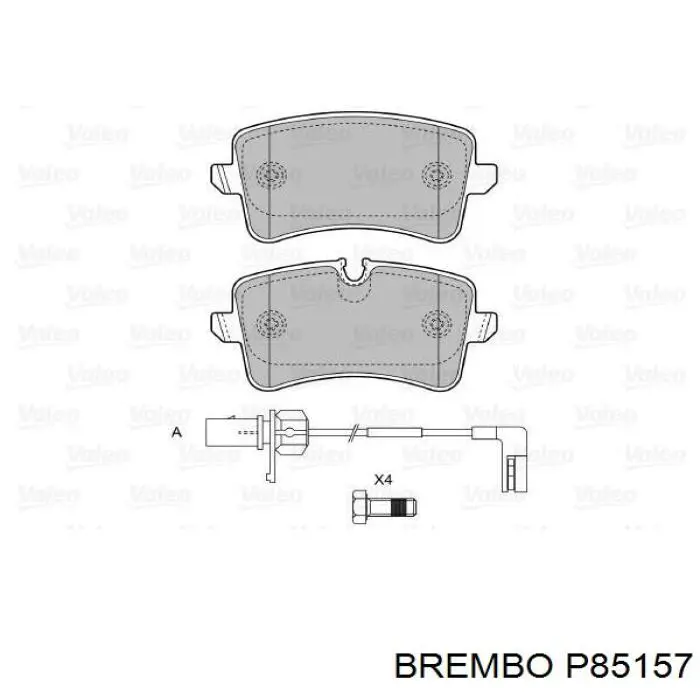 P85157 Brembo Колодки гальмівні задні, дискові