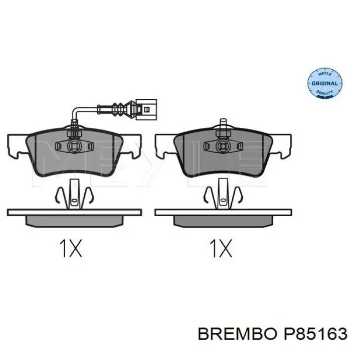 Задні дискові колодки Brembo P85163