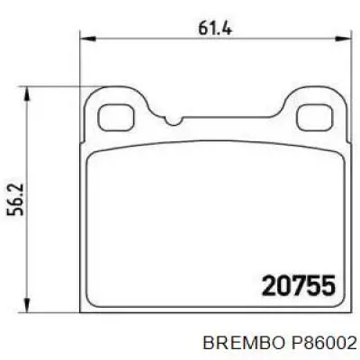 Колодки гальмові задні, дискові P86002 Brembo