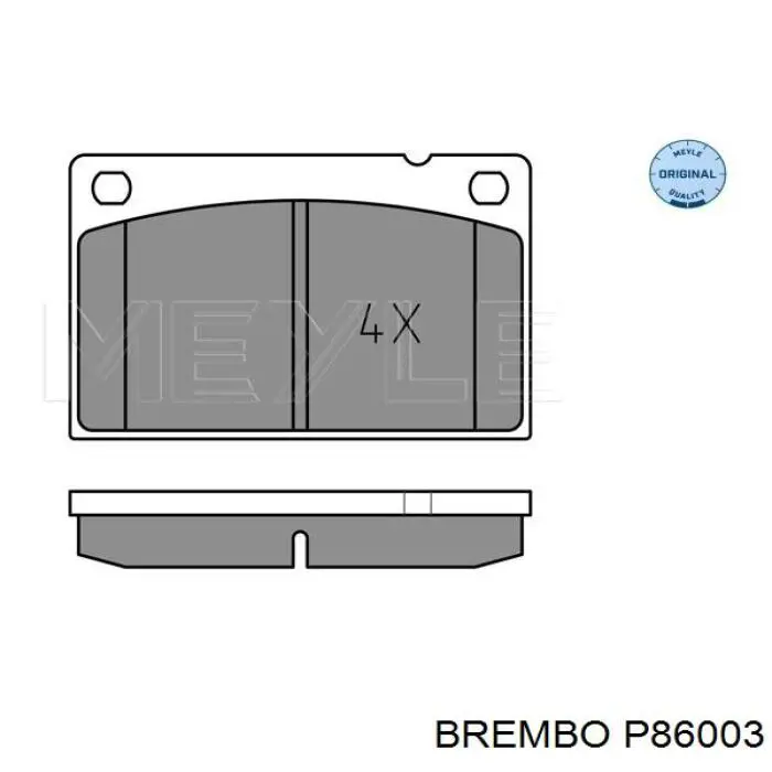 Колодки гальмівні передні, дискові P86003 Brembo