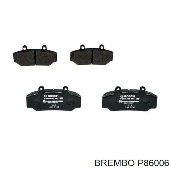 P86006 Brembo колодки гальмівні передні, дискові