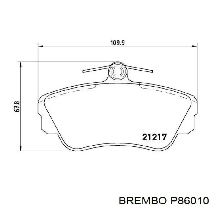 P86010 Brembo колодки гальмівні передні, дискові