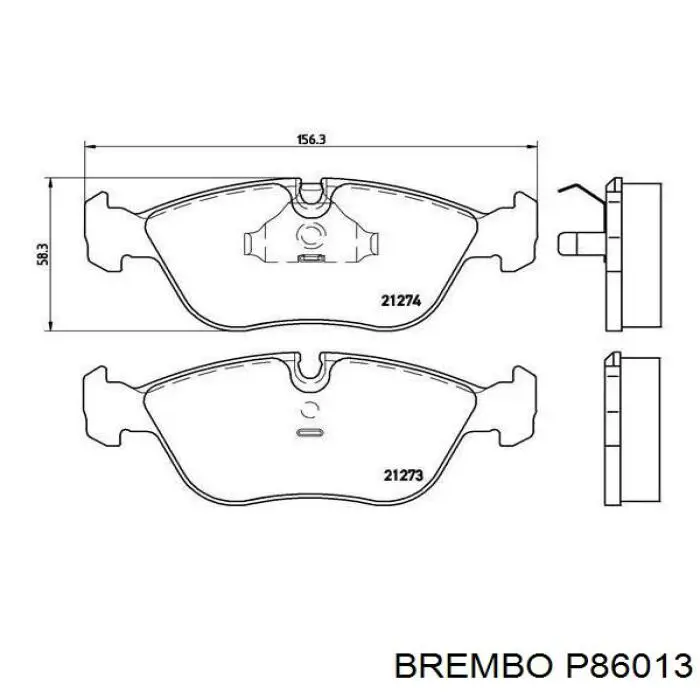 Колодки гальмівні передні, дискові P86013 Brembo