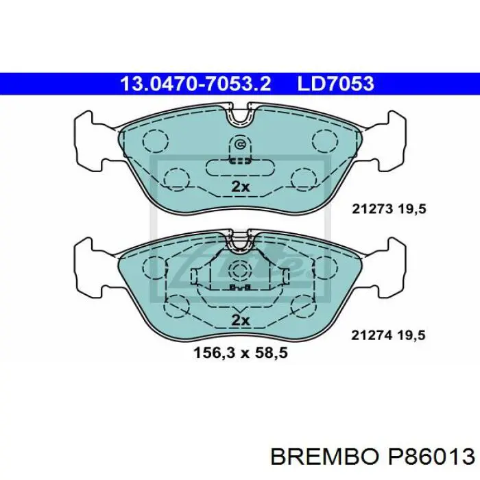 Передні тормозні колодки P86013 Brembo