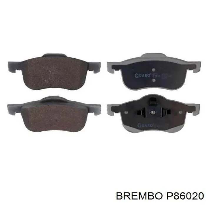 P86020 Brembo колодки гальмівні передні, дискові