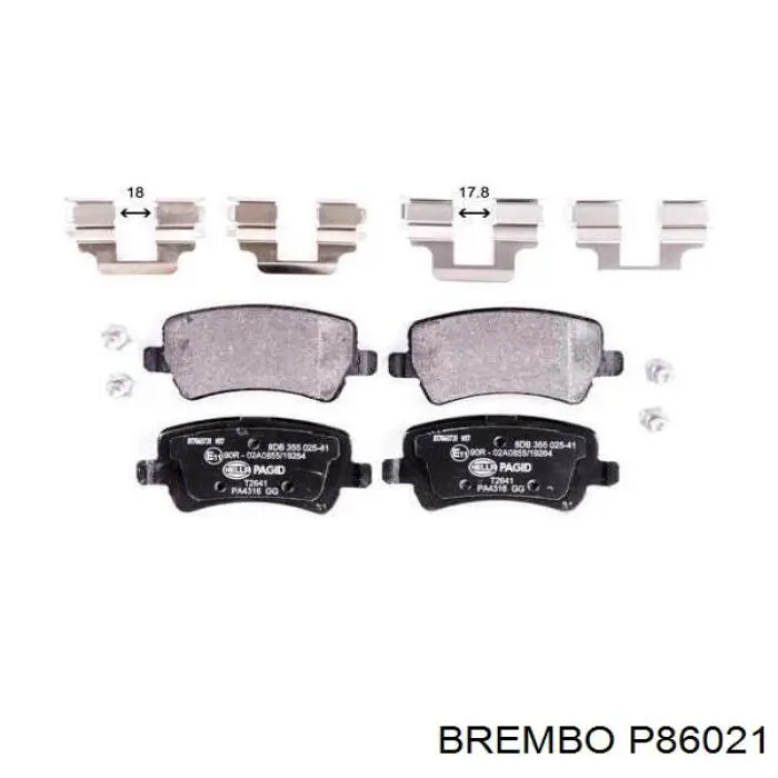 Задні гальмівні колодки P86021 Brembo