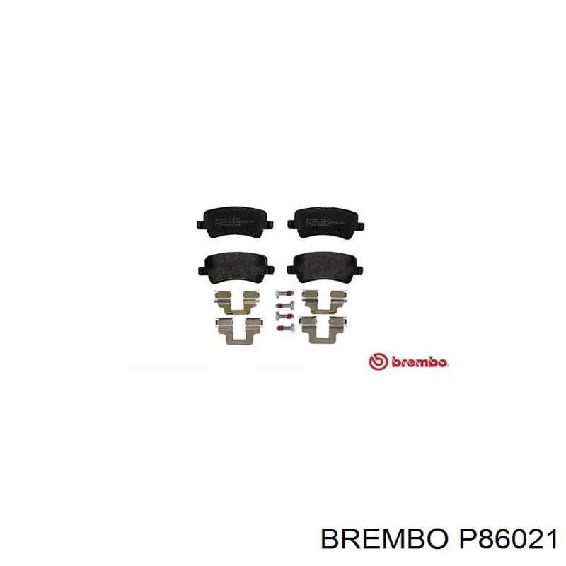 P86021 Brembo колодки гальмові задні, дискові
