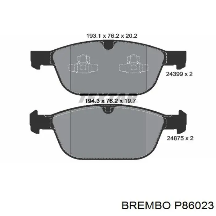 Передні тормозні колодки P86023 Brembo