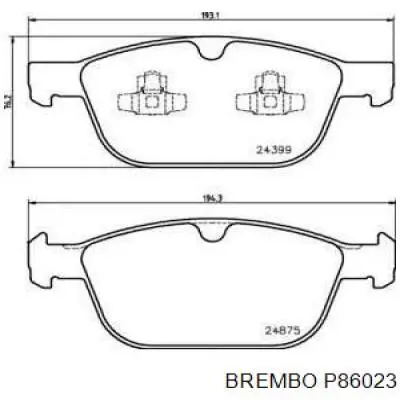 P86023 Brembo Передні гальмівні колодки