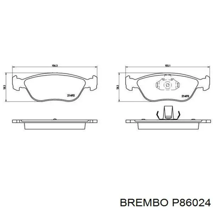 P86024 Brembo колодки гальмівні передні, дискові