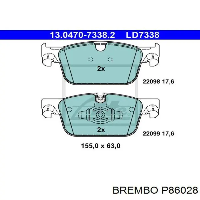 Гальмівні колодки Brembo P86028 ціна, від 60.16 USD