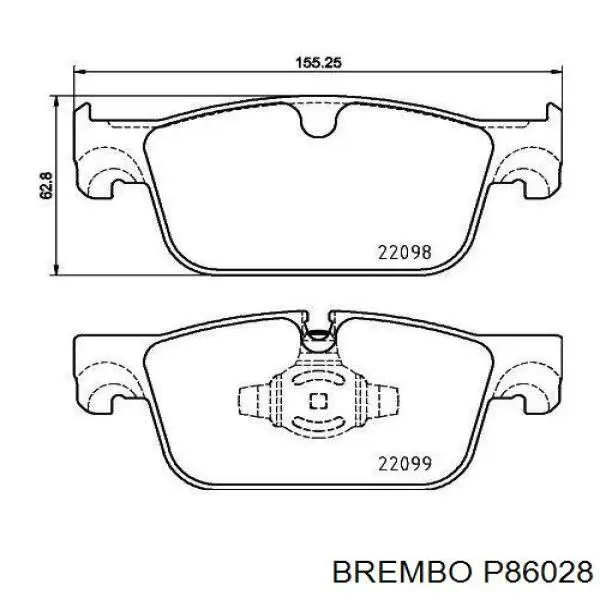 Купити P86028 Brembo Колодки гальмівні передні, дискові