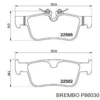 Задні гальмівні колодки Brembo P86030 ціна, від 47.72 USD
