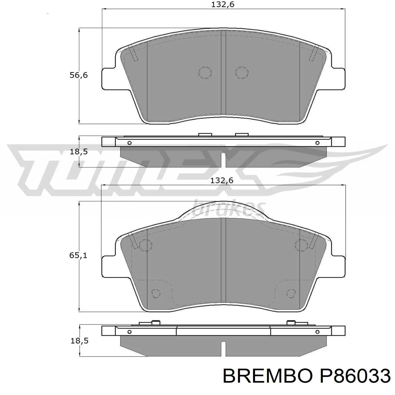 Купити P86033 Brembo Колодки гальмівні передні, дискові