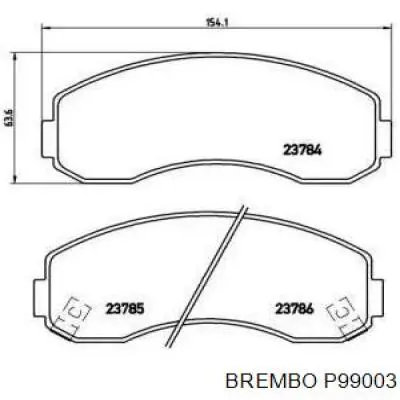 Колодки гальмівні передні, дискові P99003 Brembo