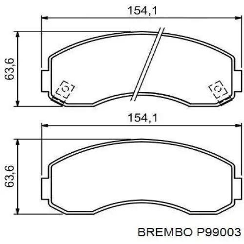 Купити P99003 Brembo Колодки гальмівні передні, дискові
