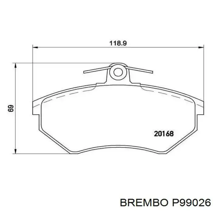 Колодки гальмівні передні, дискові P99026 Brembo