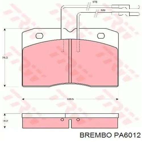 PA6012 Brembo колодки гальмівні передні, дискові