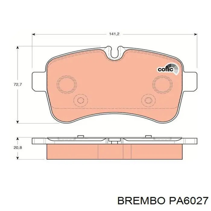 Задні дискові колодки Brembo PA6027