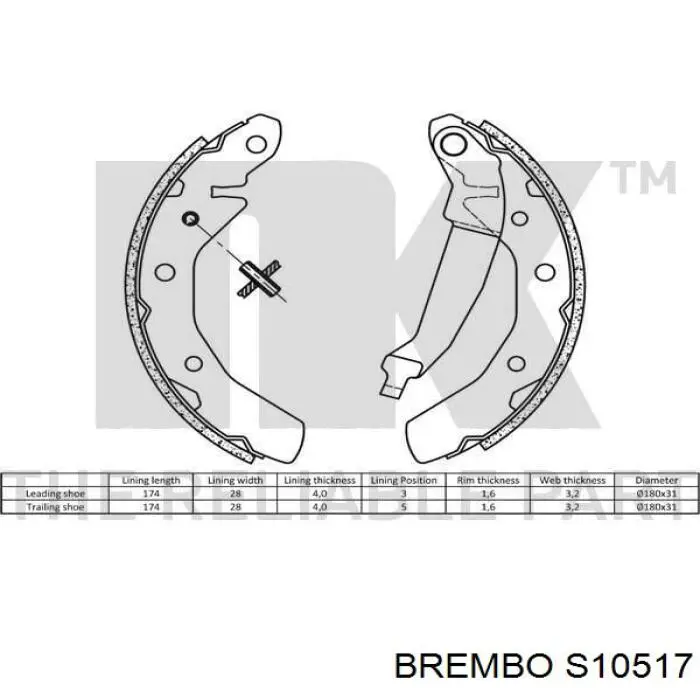 Купити S10517 Brembo Колодки гальмові задні, барабанні