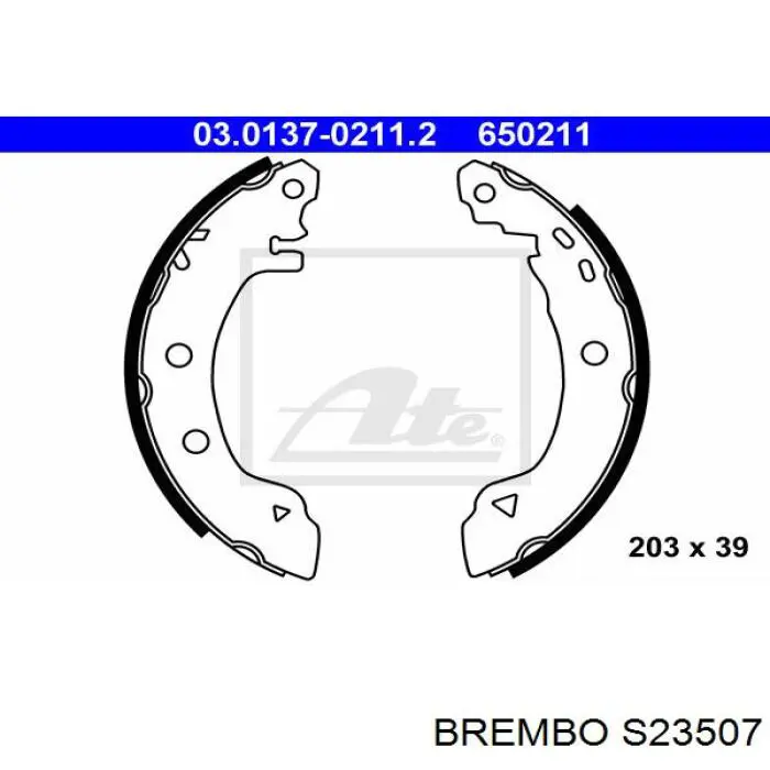 S23507 Brembo колодки гальмові задні, барабанні