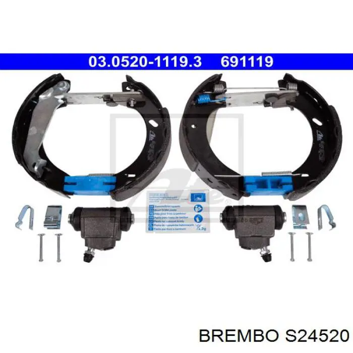 S24520 Brembo Колодки гальмівні задні, барабанні