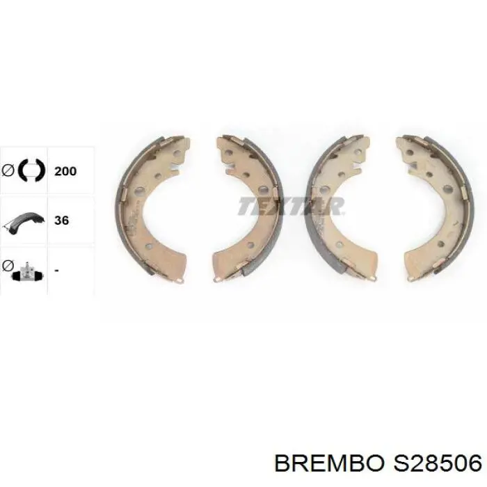 Купити S28506 Brembo Колодки гальмові задні, барабанні