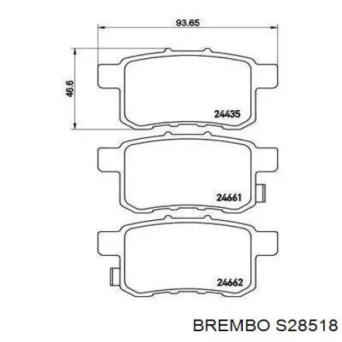 Колодки ручника S28518 Brembo