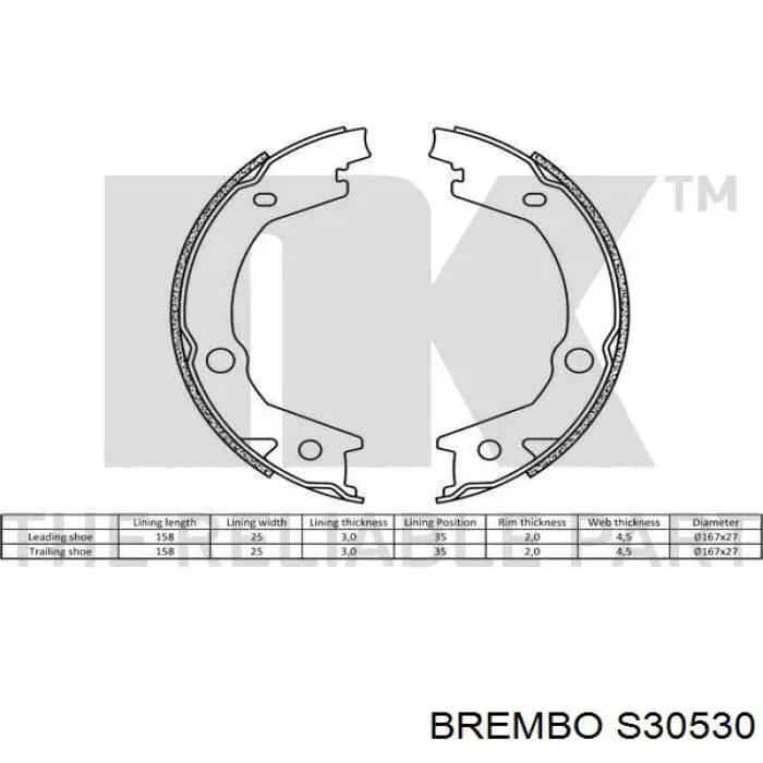 S30530 Brembo Гальмівні колодки ручника